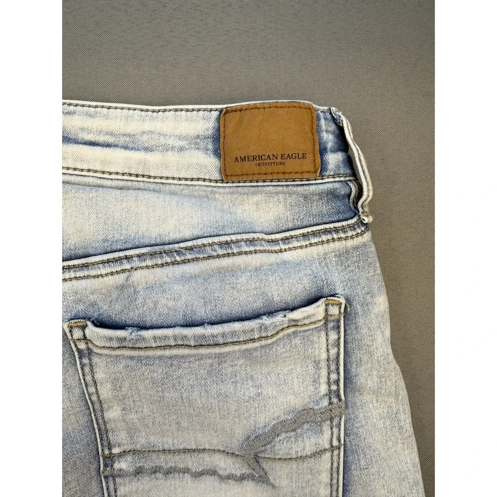 American Eagle Outfitters Hi-Rise Women's 8 S Blue Jeans Denim Ripped Distressed